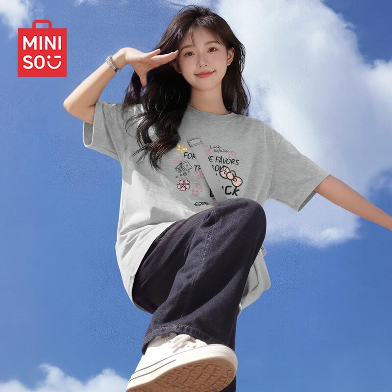 MINISO Женская хлопковая футболка с коротким рукавом