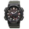 Casio World Time Quartz Wristwatch with Black Inverted LCD and Military Green Overseas Model AEQ-110W-3AV Men's Analog-Digital Display, [Used]