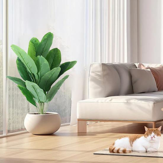 Искусственные цветы Деревья с большими листьями Растения Реалистичный вид Мелкая текстура