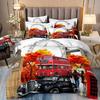3D Digital Printing Bedding British Retro Phone Booth Quilt Cover Three-Piece Set
