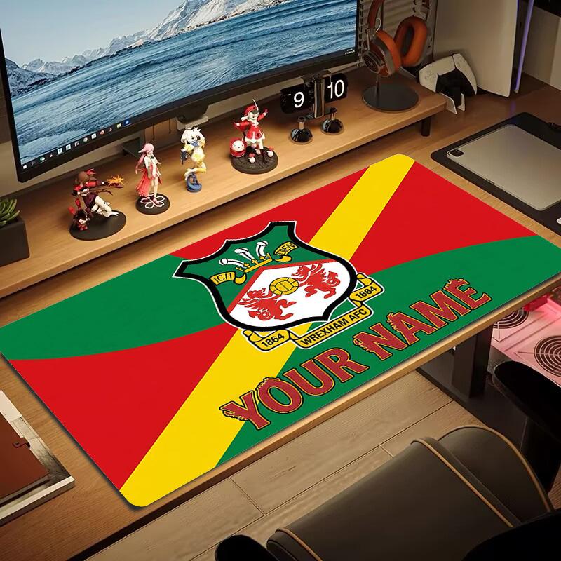 Custom Name Wrexham AFC Print Cushion Non-slip Laptop Tablet Big Mousepad XXL Mat Mini PC Playmat With Lock edge