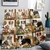 Nine grid dog cat fabric Print Flannel Blanket,High quality Comfortable for All Seasons,Home Decor,Warmth and Comfort,Perfect for Christmas Gifts