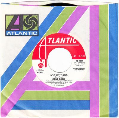 7-дюймовая пластинка ДЖИН ПЕЙДЖ - В моем стиле 453338 Atlantic 1976 США Соул/Фанк Б/У