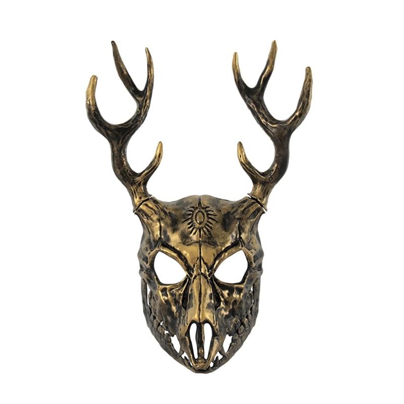 Маска оленя Маска на все лицо Маскарадная маска Маска с рогами Маска головы оленя Маска для Хэллоуина Маска для карнавала