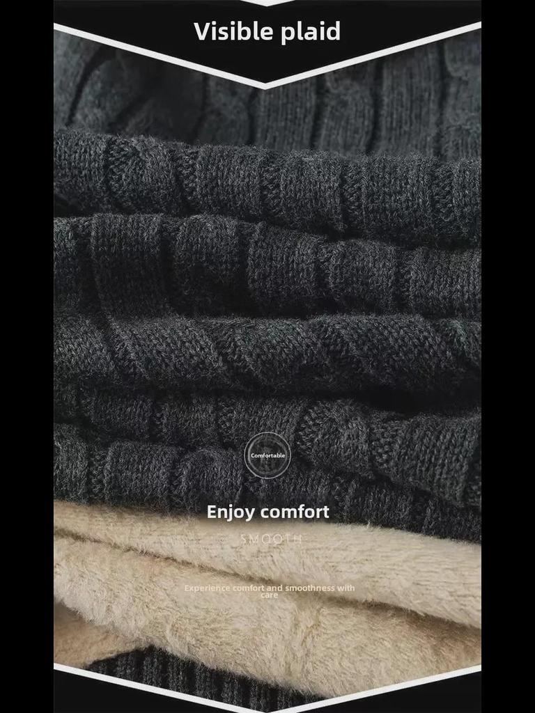 Men's Plus Velvet Thermal Underwear & Turtleneck Sweater - Zodiac Tiger/Rabbit Year Winter Collection