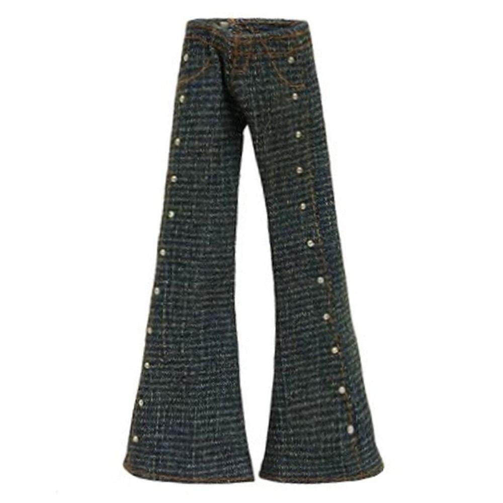 Мода для куклы OB22 Повседневная одежда Цветочные джинсы Одежда Аксессуары Кожаные брюки Кукольные брюки