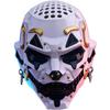 Киберпанк-клоун LED-маска Earthradius, футуристическая механическая маска-череп со светящимися глазами, страшный шлем на все лицо