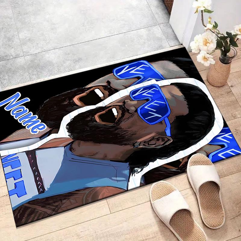 Custom JEY USO YEET Mat Personalized Name, Polyester Washable Indoor Entryway Rug, Gift for Christmas, Easter, Thanksgiving Day