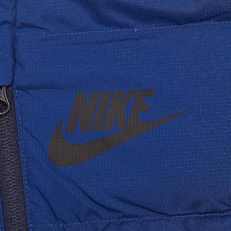 Nike Однотонный повседневный пуховик средней длины с застежкой-молнией и капюшоном, верхняя одежда унисекс, синий 807394-423