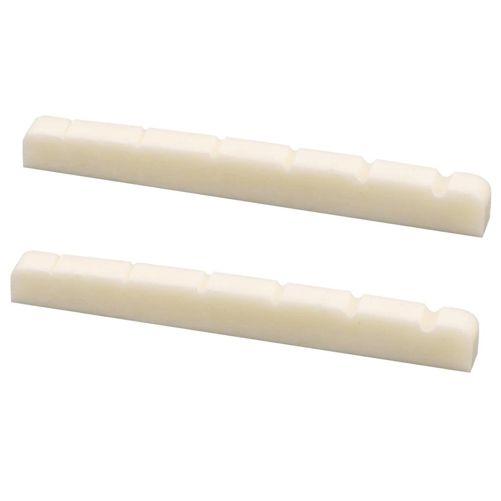 Musiclily 42mm Electric Guitar Bone Nut with String for Fender Slots, Stratocaster/Telecaster Guitars, 42x3.5x4.5mm (2 pieces)