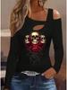 Fashion Painting Blouses Long Sleeved T Shirts Casual Skirt Tops