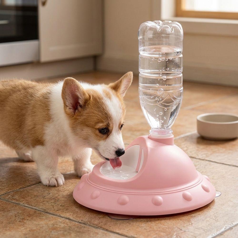 UFO Shaped Automatic Cat Water Dispenser Anti Overturning Cat Auto Water Bowl For Cats Small Dogs