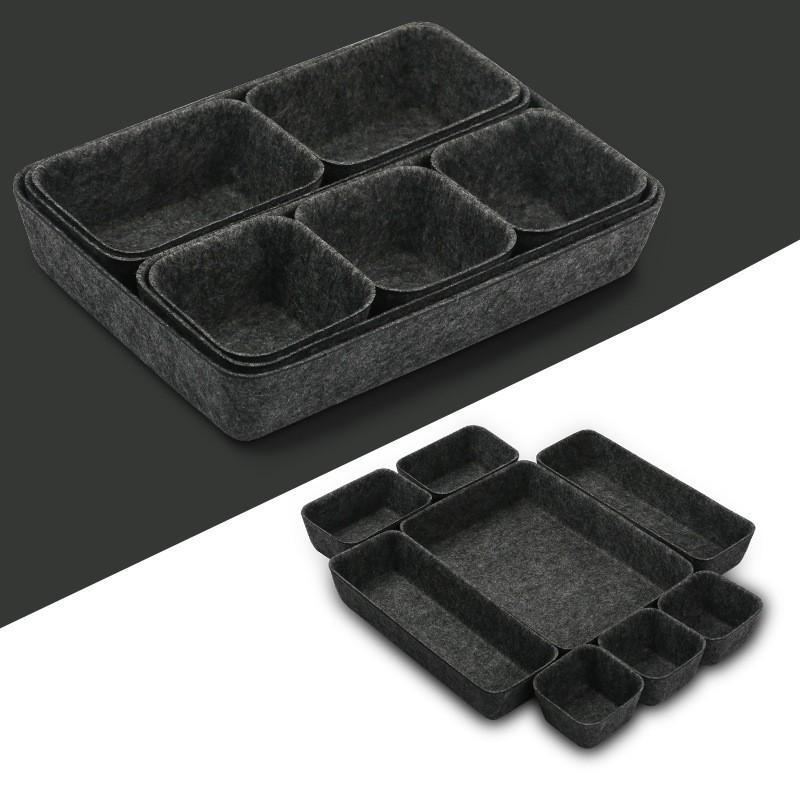 Chic Storage Solution Cosmetics Organizer Felt Storage Box Integrated Design