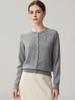 2026 Autumn/Winter Women's Cashmere Cardigan - Round Neck, Cute Style with Three Flower Design, Single-Breasted Jacket
