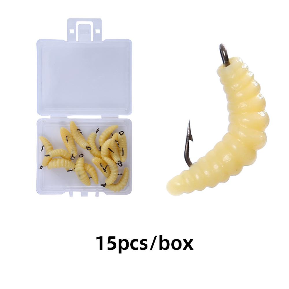 Приманка с крючком, набор коробочек с хлебным червем, имитация мягкого червя, мягкая приманка для карпа, карася и леща