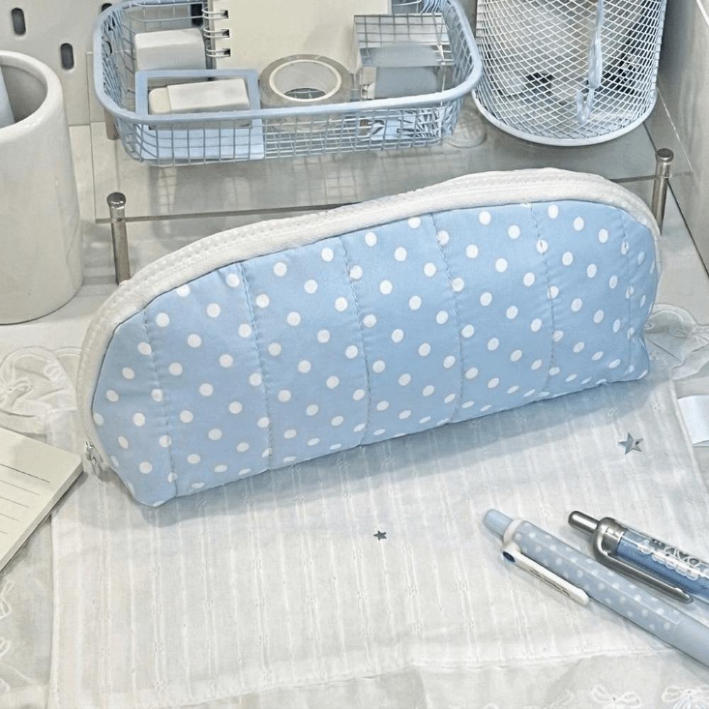 Cloth Pen Bag Desktop Storage Pencil Pouch Fashion Polka Dot Pencil Case Kids Children