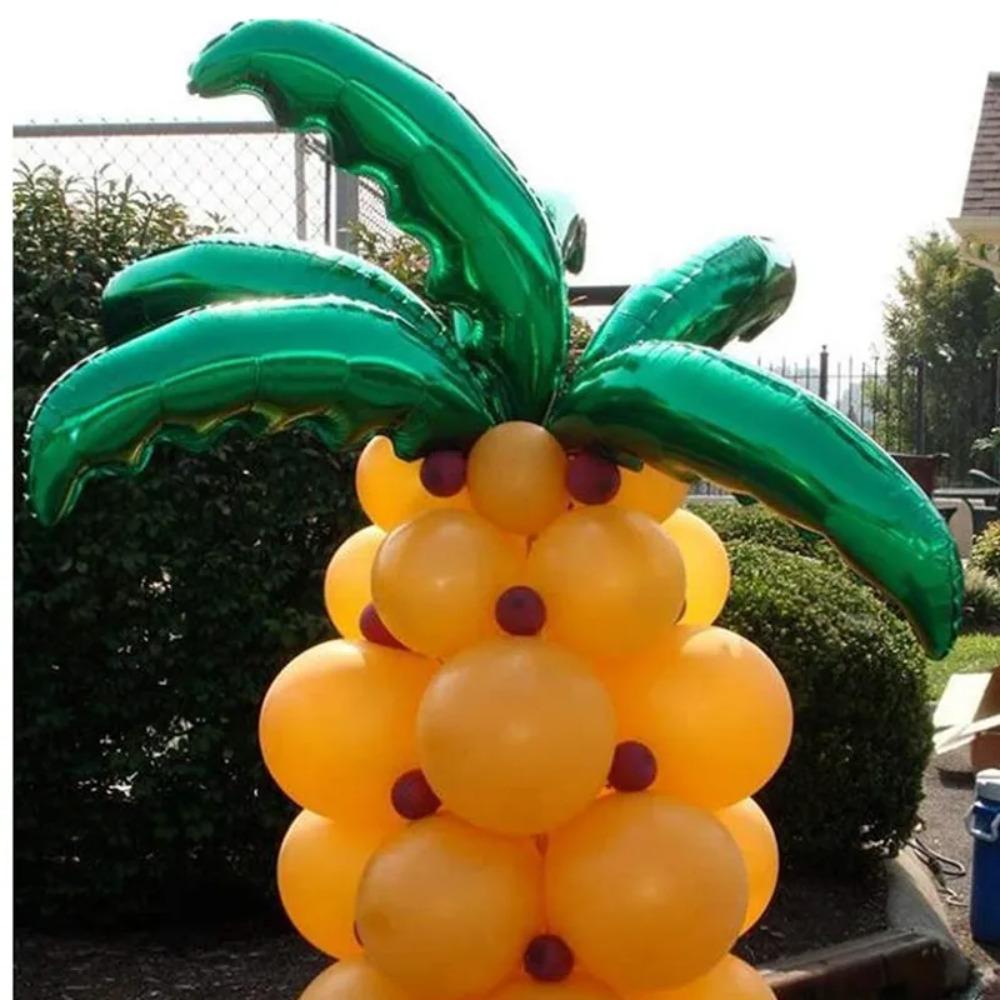 Durable Palm Tree Leaf Balloons Aluminum Foil Palm Leaf Balls Baby Shower