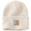 [Carhartt] Вязаная шапка-бини, простая, с логотипом, теплая, зимняя, размер A18, белый, один размер