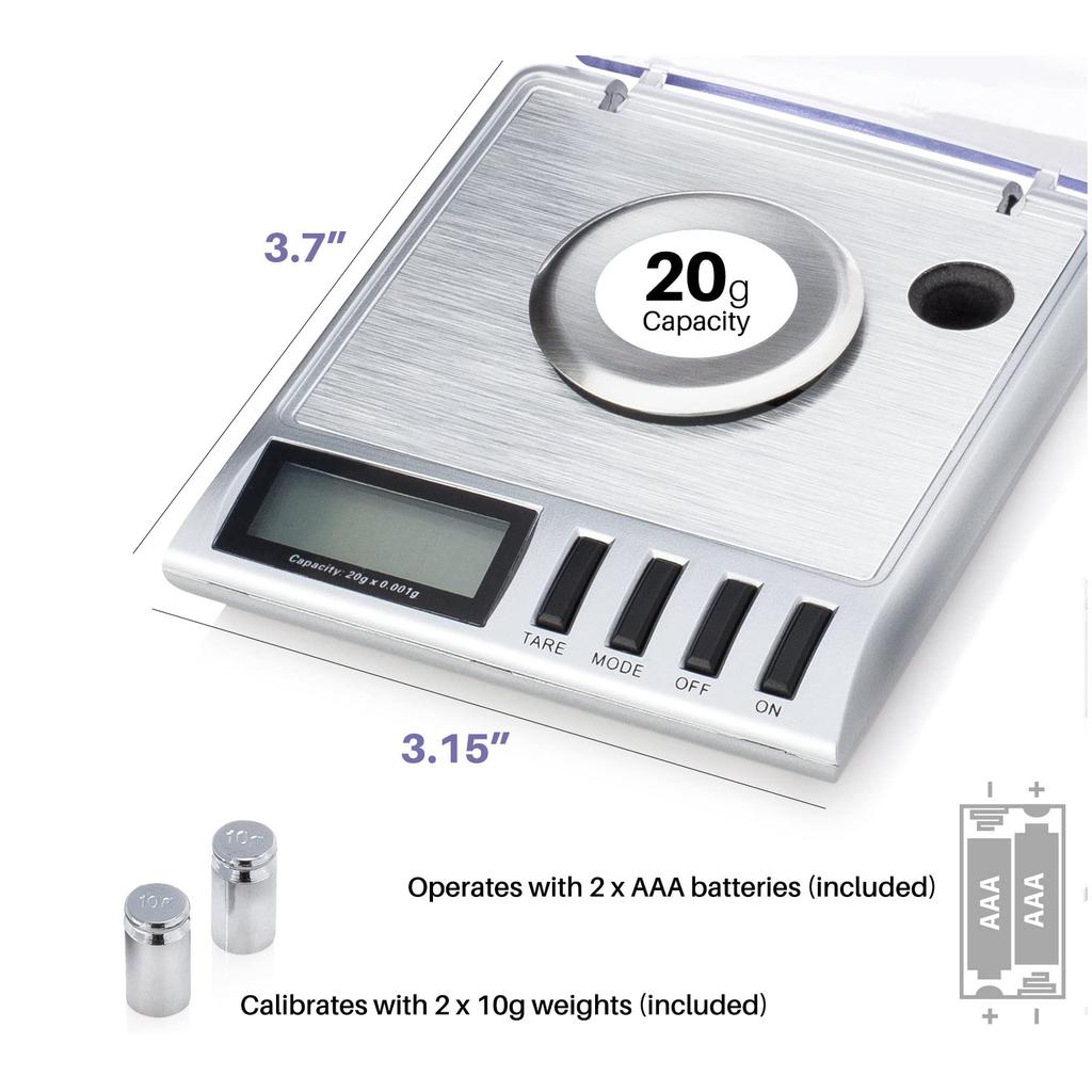 20 г x 0,001 грамм, высокоточные цифровые миллиграммовые ювелирные весы, перезагрузка, весы для ювелирных изделий и драгоценных камней, калибровочные гири и пинцет(30 г вариант)