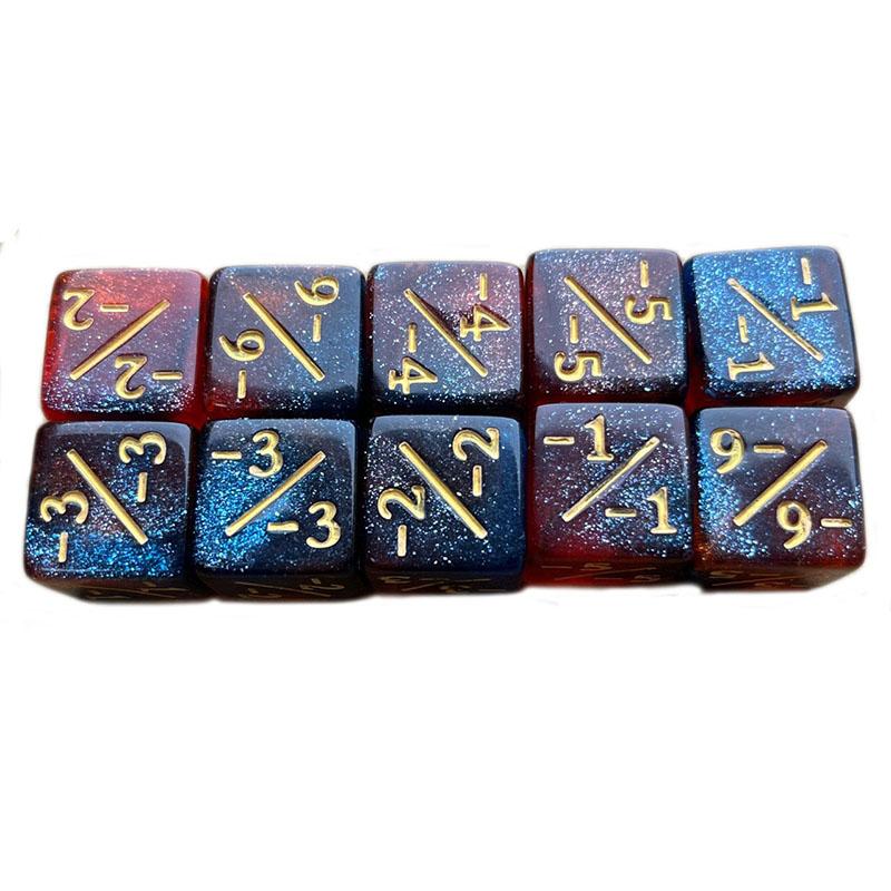 10 шт. D6 игральные кости 6 боковых счетчиков + 1/-1 квадратный цифровой кубик 16 мм для детей забавная настольная доска игровая математика обучение арифметике игрушки