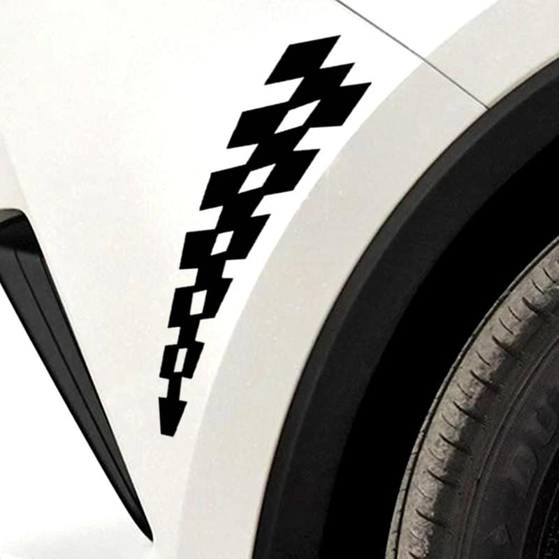 2P Car Stickers Checker Flag F1 Racing JDM Reflective Decals For Scratch Wing Fender Rearview Mirrors Bumper Motorcycles