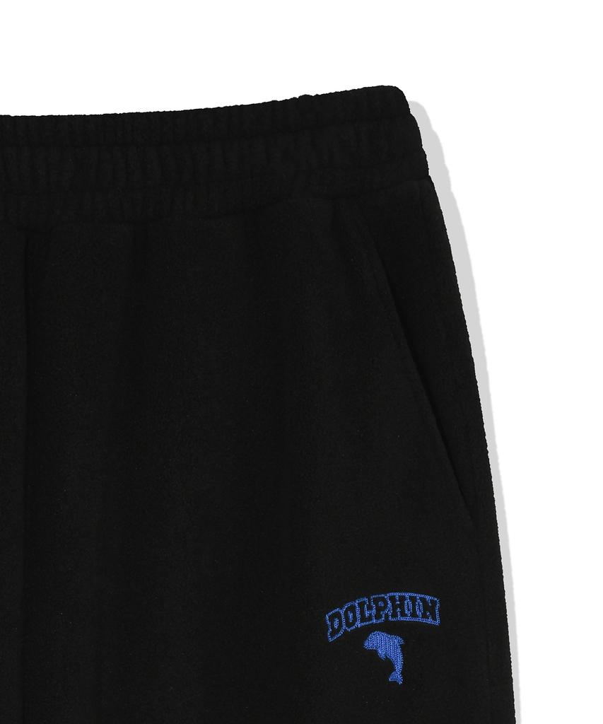 DOLPHIN WAVE APPAREL Флисовые штаны на шнурке с вышивкой в виде цепочки дельфина Черные