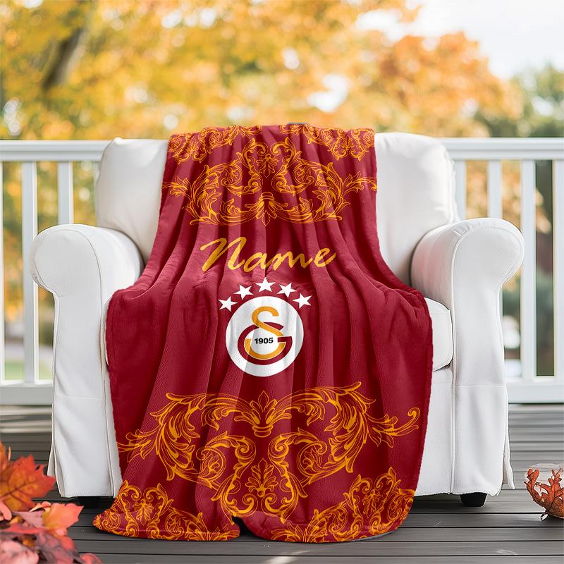 Customizable Football Throw Blanket – Personalized Name, All-Season Cozy Snug Blanket, Machine Washable, Personalized Blanket