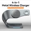 4 в 1 металлический корпус беспроводное зарядное устройство для iPhone 15 14 13 12 магнитная станция быстрой зарядки подставка док-станция для Apple Airpods Watch
