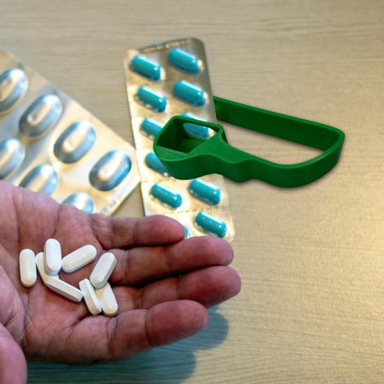 3D-печатный инструмент для открывания блистерной упаковки, портативный дорожный инструмент для приема таблеток для пожилых людей, больных артритом, экстрактор таблеток, помощь в извлечении, инструмент для открывания
