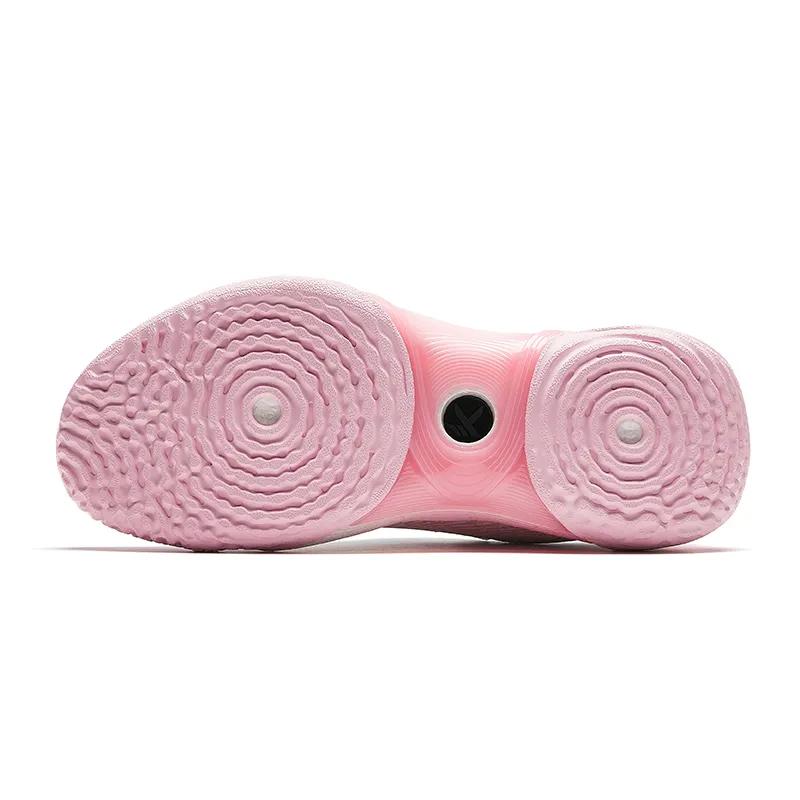 Anta 3 Point Rain 2 Textile , Artificial Leather Cushioning Slip Resistant Low top Basketball Shoes Women's Pink Lake (Unisex)