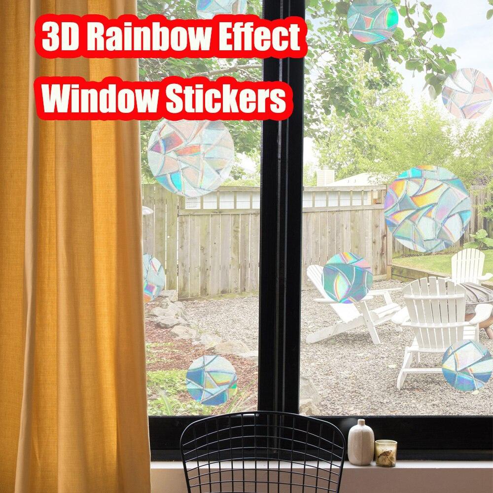 Преломляющее зеркало, эффект радуги, призмы, наклейки на окна, домашняя спальня, статическое электричество, наклейки на стекло из ПВХ, наклейки на стену
