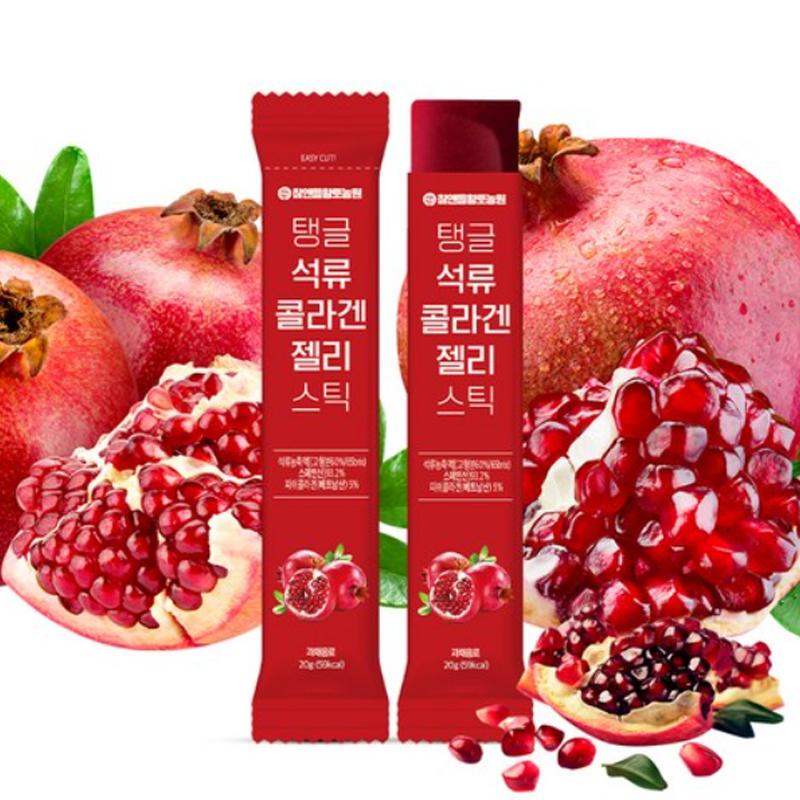 Chamndle_htfarm Hwangto Farm Tangy Collagen Pomegranate Jelly Stick 15 шт., 300 г (2 варианта)