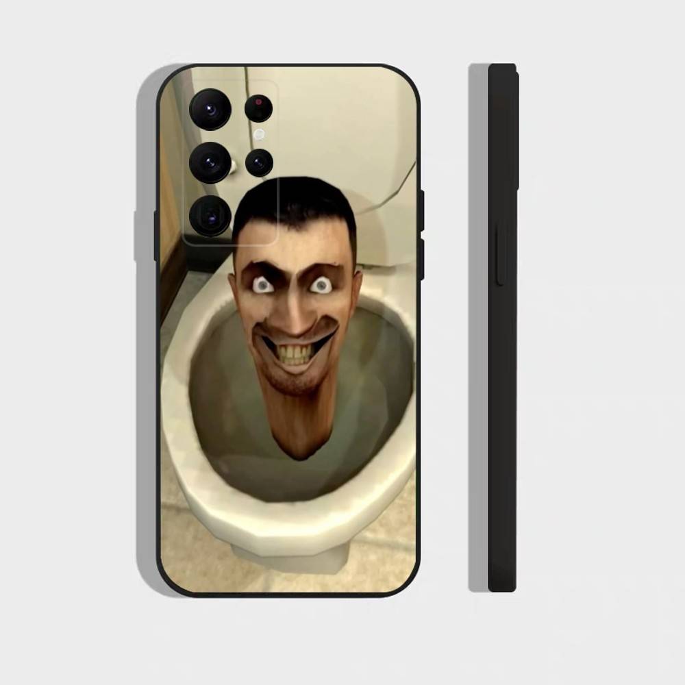 Чехол для телефона S-Skibidi T-Toilet для Samsung S25, S24, S21, S22, S23, S30, Ultra, S20, Plus, Fe, Note, 5G Черная крышка