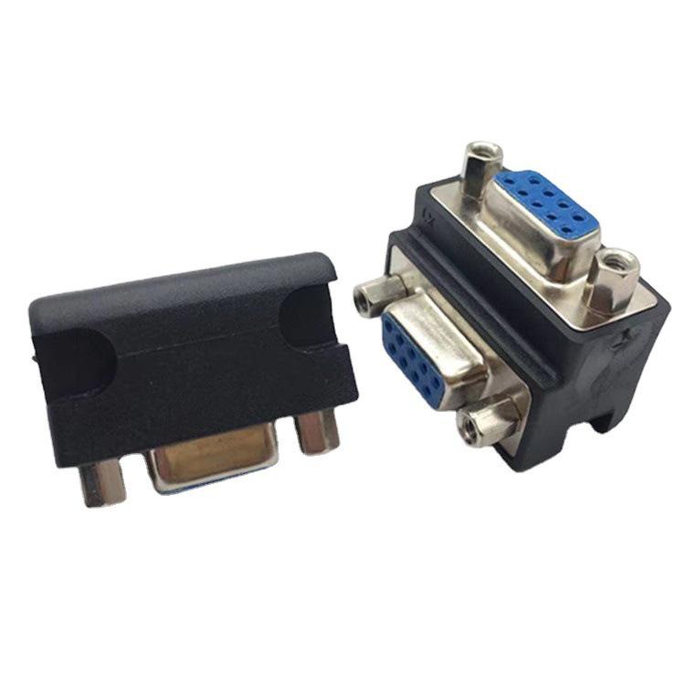 RS232 DB9P Последовательный порт 9-контактный female-to-female Угловой адаптер 90°