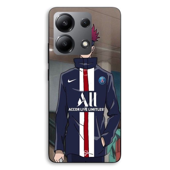 Coque de téléphone - MANIACASE - Xiaomi Redmi Note 13 4G - Silicone TPU - Paris Saint Germain animé - Noir