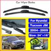Передние щетки стеклоочистителя для Hyundai Tucson JM 2004 2005 2006 2007 2008 2009 Лобовое стекло Окно Автомобильные аксессуары 24"+16"