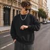 Breathable Workout Apparel Men Long Sleeve Sweatshirt, Loose Fit Pullover Shirt, Solid Outdoor Travel Clothing Color Crew Neck Sweatshirt for
