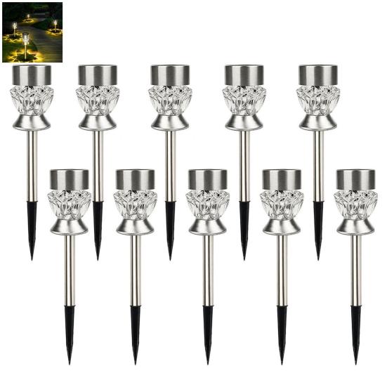 10 шт., солнечные дорожки, супер яркие IP65, водонепроницаемые газонные лампы на солнечных батареях, ландшафтное освещение, садовые украшения