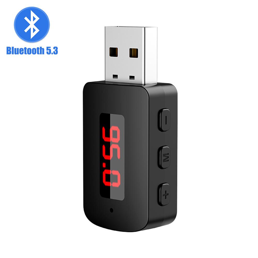 Автомобильный беспроводной адаптер Bluetooth 5.4 передатчик приемник аудио AUX адаптер для автомобильной аудиосистемы музыка AUX гарнитура Handsfree