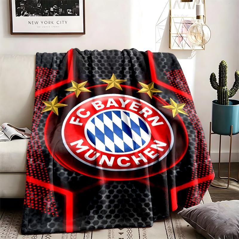 FC Bayern Munich Theme Blanket Suitable For The Sofa Camping And Travel Made Of Soft Flannel Material An Ideal Gift For Occasions Such As Birthdays An