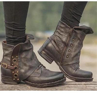 Модные женские новые повседневные короткие сапоги осень-зима женские ретро сапоги модные плюшевые ботильоны на шнуровке на плоской подошве большого размера Zapatos De Mujer