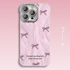 Pink Bow for IPhone 16 for Apple Phone Case 15 Feather Yarn Borderless 14 Ultra Thin 13 Bracket 12