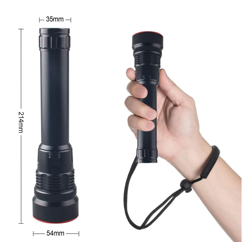 Powerful P70 Diving Flashlight IPX8 Underwater Lamp Professional Scuba Diving Torch 100M High Power LED Flashlights Fishing Lamp