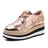 Versatile 2025 Autumn Women's Waterproof Lace-up Single Shoes Platform Muffin Sole British College Style Casual Shoes HZB-1813