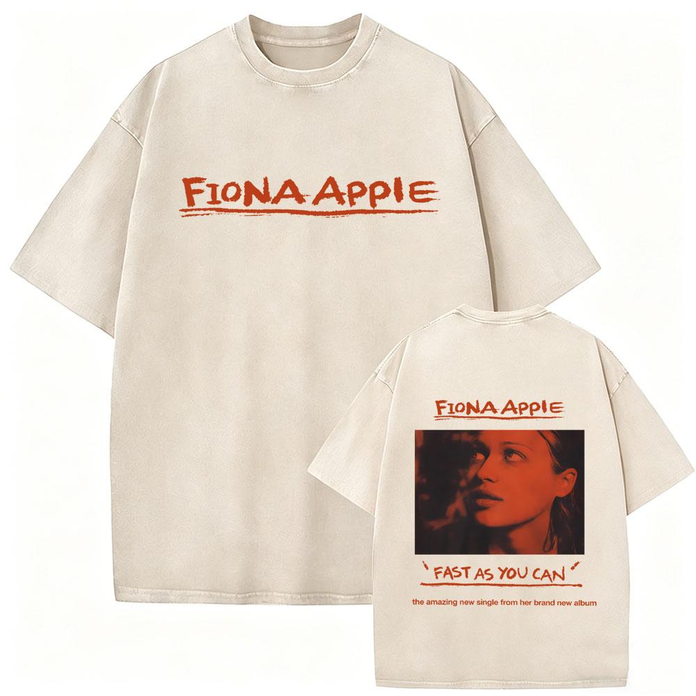 Washed Vintage Fiona Apple When The Pawn Fast As You Can Album Graphic T-shirt Men Women Hip Hop Casual Retro T Shirt Streetwear