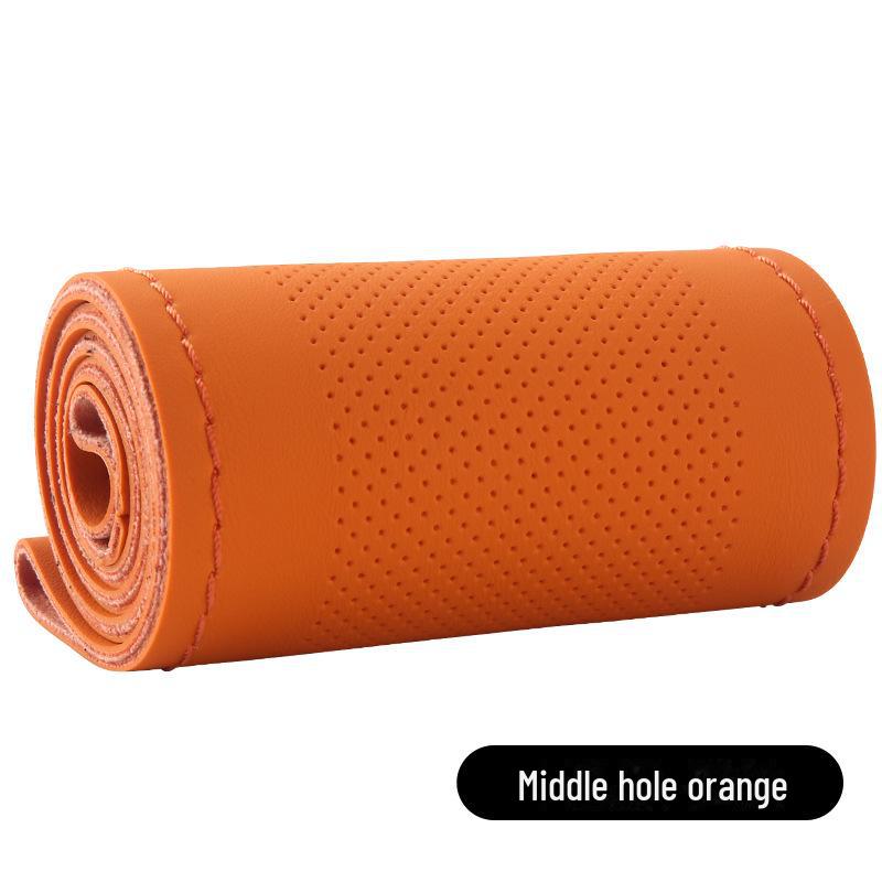 Высокоэластичный кожаный чехол на руль, сшитый вручную, универсальный, на все сезоны