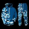Новый осенний камуфляжный комплект с капюшоном/брюками/костюмом для мужчин, повседневный свитер с капюшоном, толстовка, спортивный костюм из 2 предметов, мужская одежда, костюм