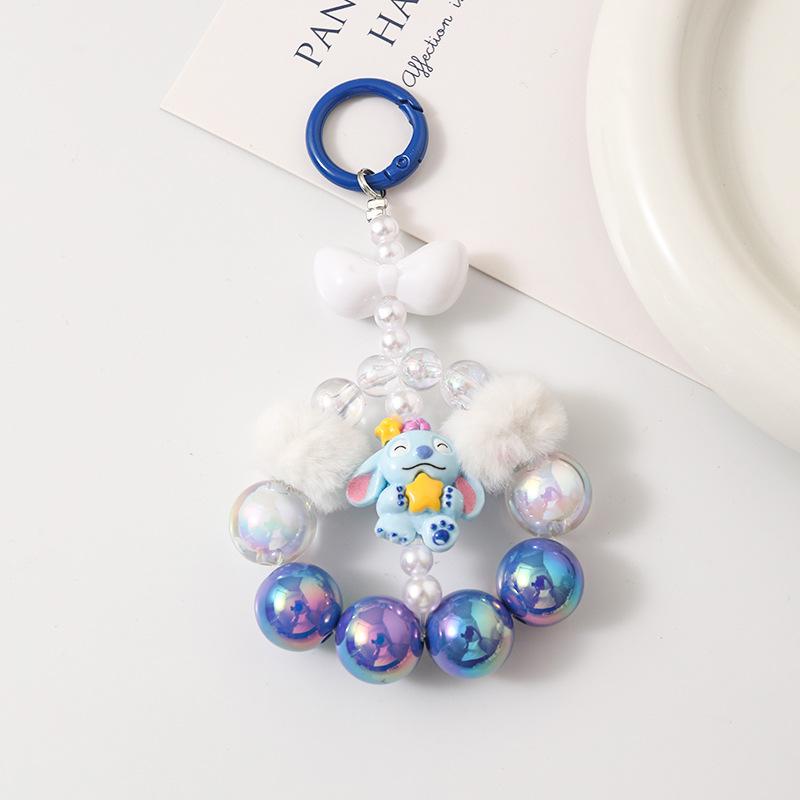 Мультяшная Девочка Сердце Веселье Ручная Работа Бисером Акрил Не Осыпающаяся Краска Цепочка для Телефона Захват Кукла Брелок Сумка Подвесное Украшение