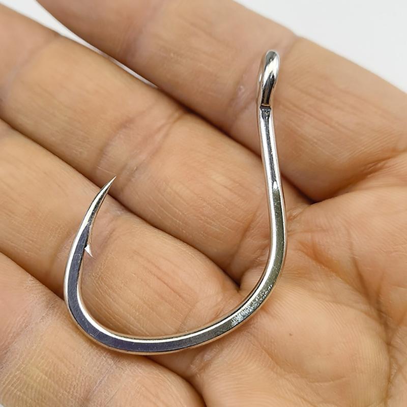 10 шт. наборов луженых антикоррозийных крючков для джиг-удочек с люверсами из высокоуглеродистой стали для глубоководной рыбалки