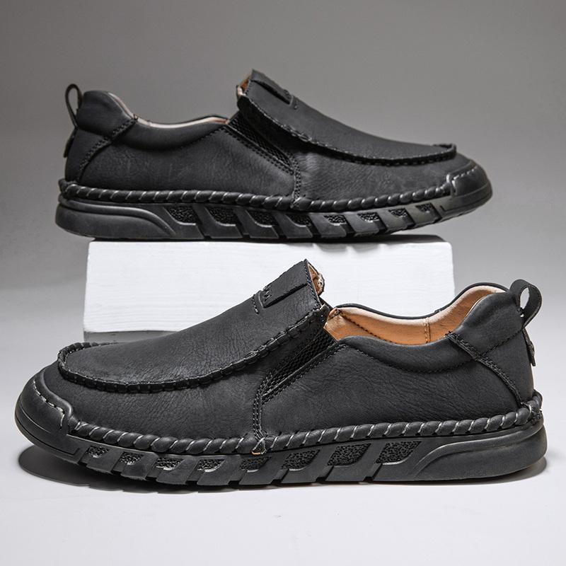 Новые мужские кожаные повседневные туфли, кожаные мокасины ручной работы, удобные мужские туфли, качественные мокасины на плоской подошве, мужские кроссовки